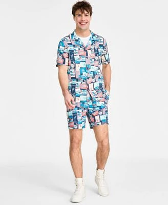 Original Penguin Mens Graphic Crewneck T Shirt Printed Camp Shirt Volley Shorts