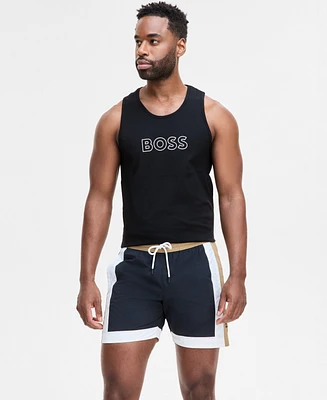 Boss by Hugo Men's Colorblocked Drawstring 5" Swim Shorts