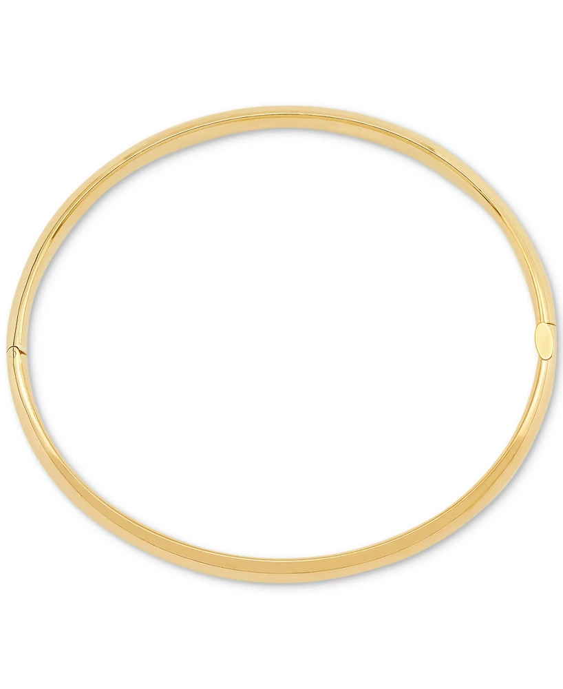 Highly-Polished Classic Hinge Bangle Bracelet (6.35mm) in 10k Gold
