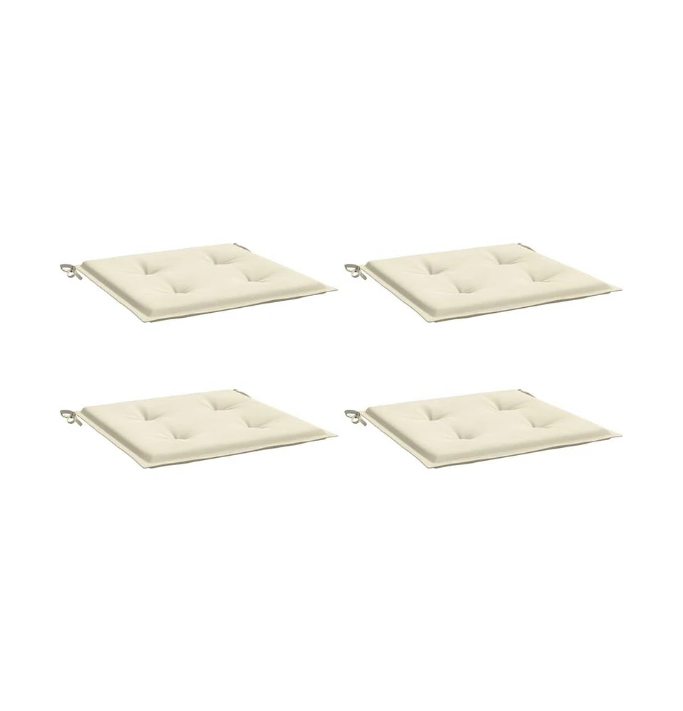 vidaXL Garden Chair Cushions 4 pcs Cream 19.7"x19.7"x1.2" Oxford Fabric