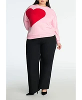 Eloquii Women's Big Heart Sweater