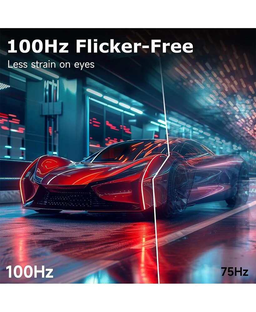 memzuoix Monitor 24 Inch 100Hz, Computer Monitor with Hdmi Vga Ports, 1080P Pc Monitor with Low Blue Light Ips Eye Care, Build-in FreeSync and Audio O