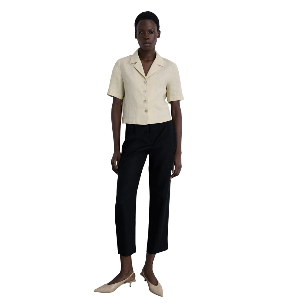 Mango Women's Linen Straight Pants