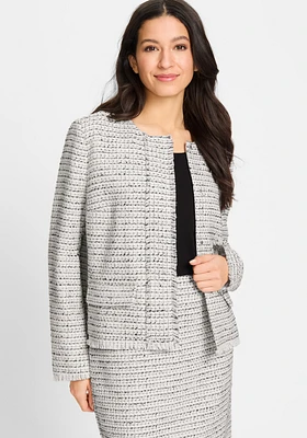 Olsen Women's Collarless Tweed Jacket
