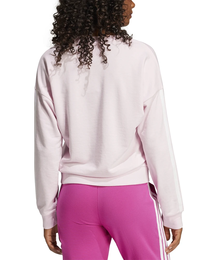 adidas Women's Essentials 3-Stripes French Terry V-Neck Sweatshirt