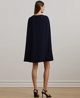 Lauren Ralph Lauren Women's Belted Cape Georgette Cocktail Dress