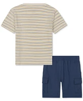 Calvin Klein Baby Striped T-Shirt & Cargo Shorts, 2 Piece Set