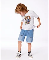 Deux par Deux Big Boys French Terry Denim Short Denim Blue