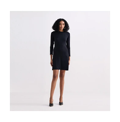 Reistor Women's Long Sleeves Fitted Short Dress