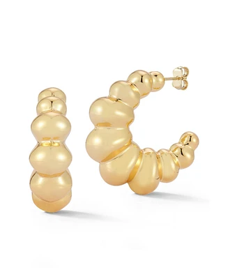 Rachel Zoe Rhodium Plated Bold Bubble Hoop Earrings