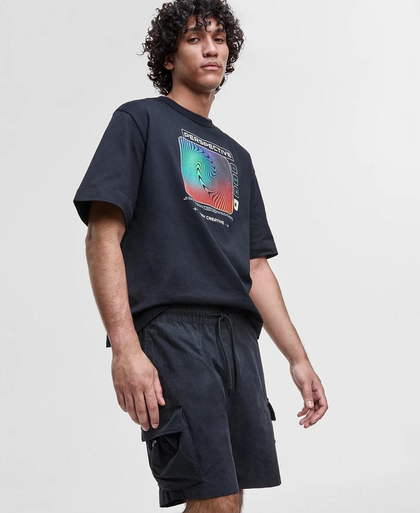 Mode of One Men's Relaxed-Fit Crinkled 7" Cargo Shorts, Exclusively at Macy's