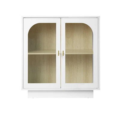 Storage Cabinet with Acrylic Door for Living Room 2 Door Storage Cabinet Sideboard Cabinet Entryway Cabinet