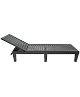 5-Position Adjustable Sun Lounger Polypropylene Resin - Black