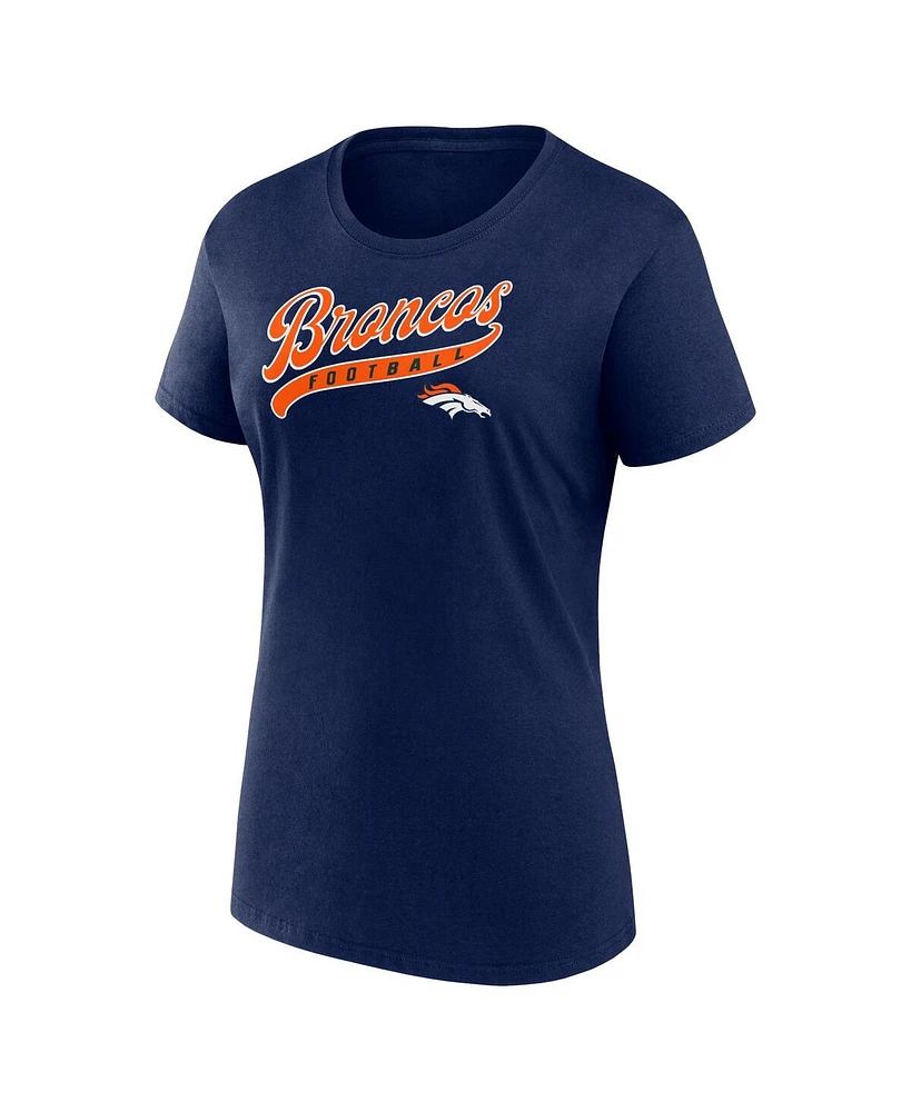 Fanatics Women's Navy Denver Broncos Start to Finish T-Shirt Shorts Combo Pack