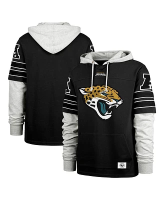'47 Brand Men's Black Jacksonville Jaguars Double Header Blitz Cornerback Pullover Hoodie