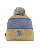 Nike Big Boys and Girls Gold Ucla Bruins 2024 Sideline Peak Cuffed with Pom Knit Hat