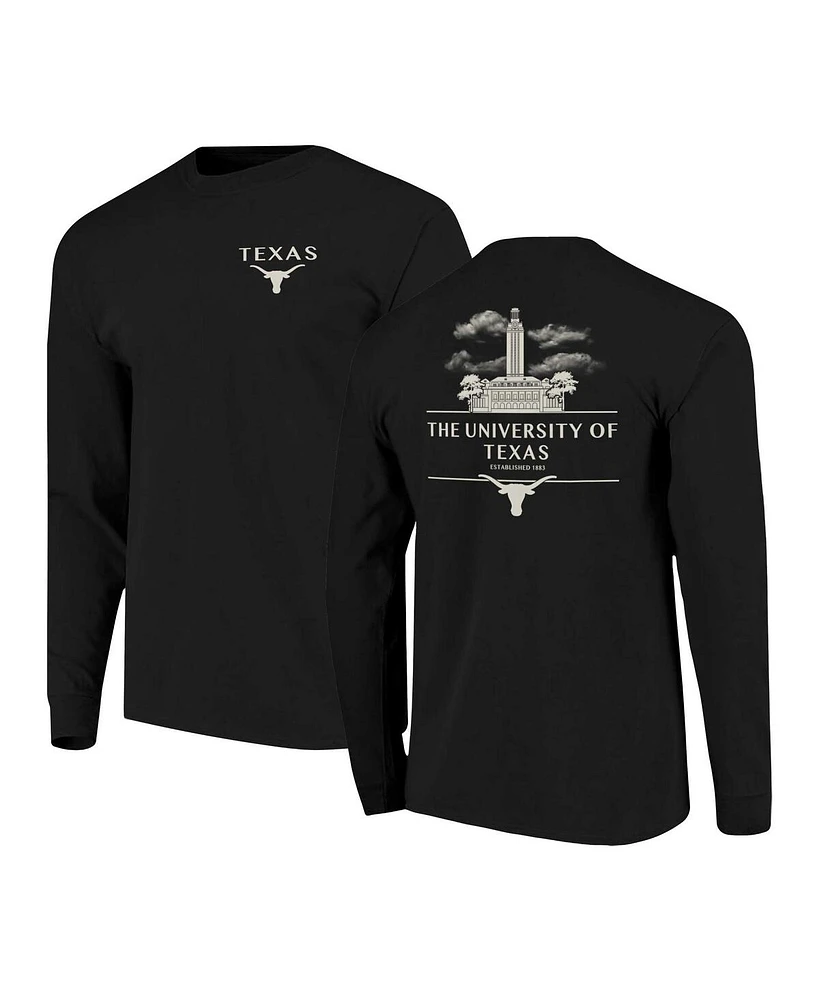 Image One Men's Black Texas Longhorns Comfort Colors Campus Nights Long Sleeve T-Shirt
