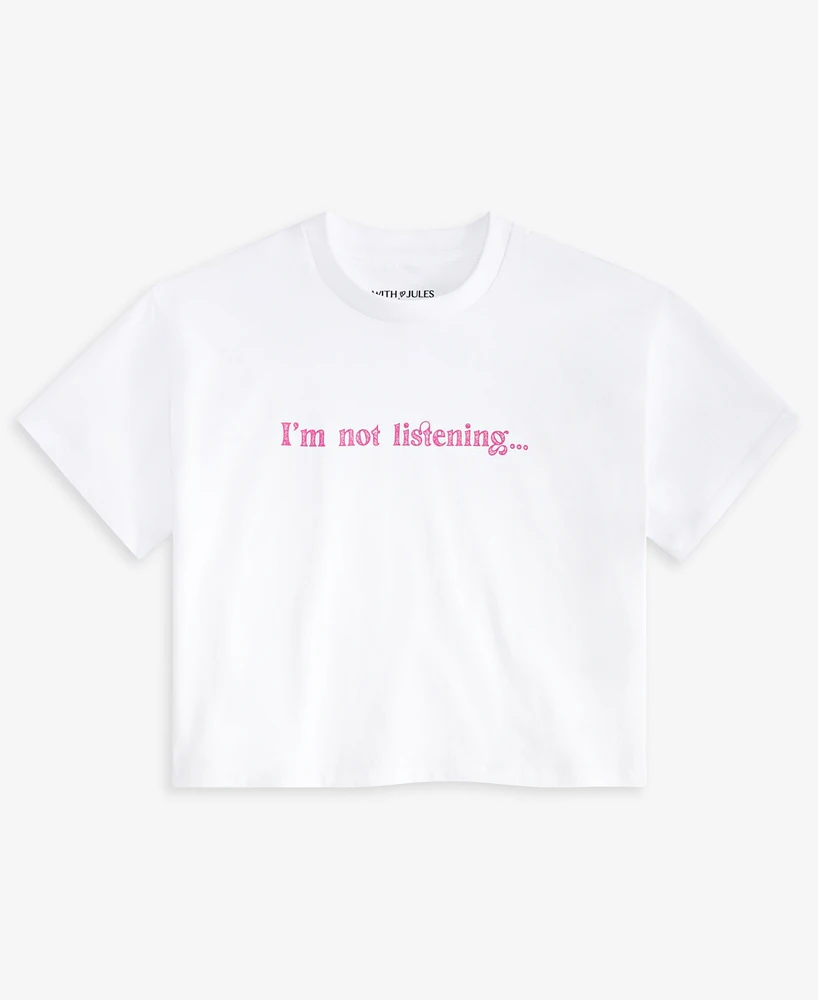 With Jules Big Girls Not Listening Graphic Cotton T-Shirt