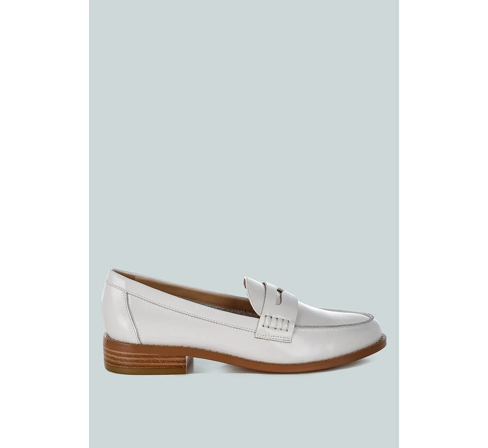 Roxana Real Leather Penny Strap Loafers