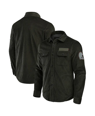 Fanatics Men's Olive State Buckeyes Corduroy Full-Button Shacket