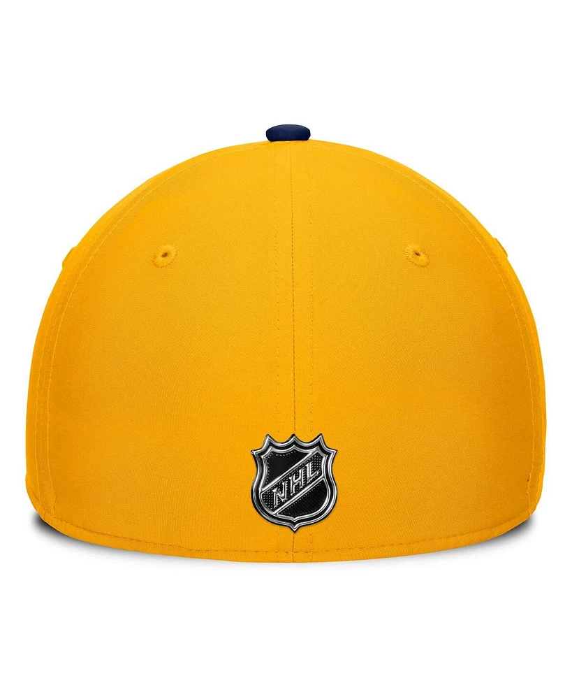 Fanatics Men's Gold/Navy Nashville Predators Authentic Pro Rink Flex Hat