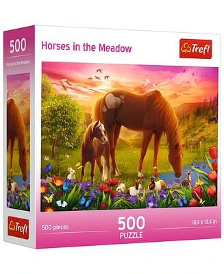 Trefl Red 500 Piece Jigsaw Puzzle - Family of Horses