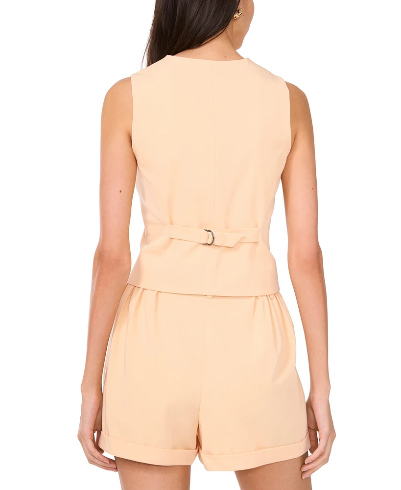 1.state Women's High Rise Roll-Cuff Pleated Shorts