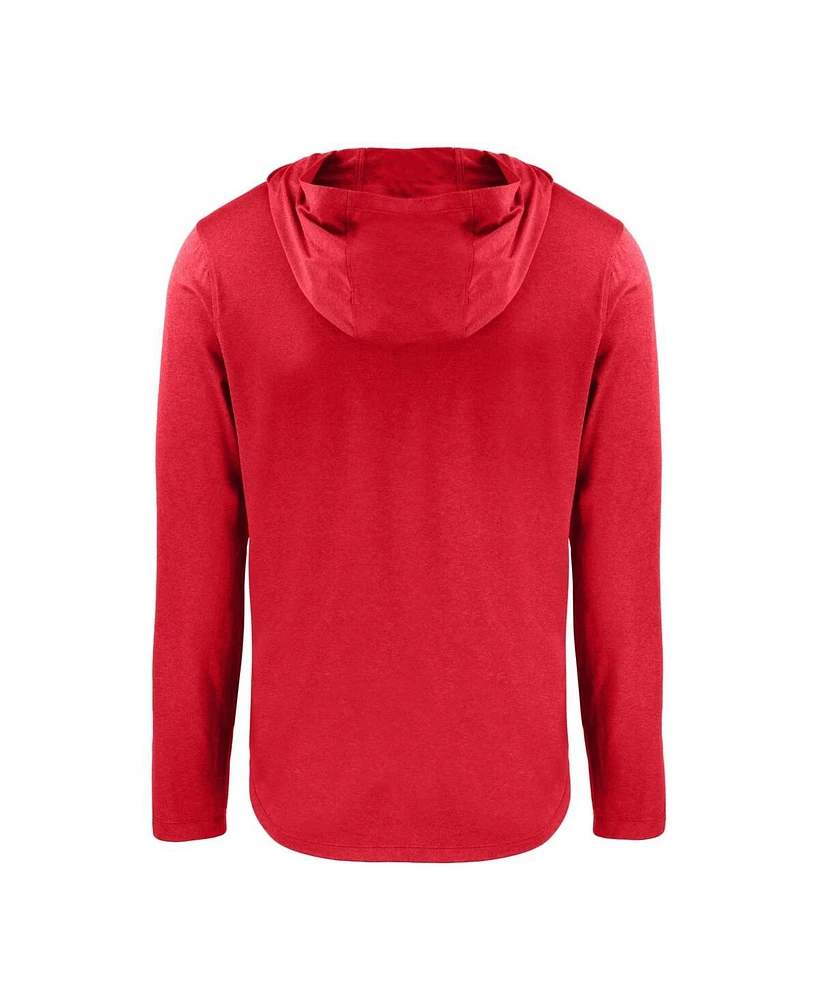 Cutter & Buck Men's Crimson Indiana Hoosiers Coastline Epic Comfort Eco Long Sleeve Hoodie T-Shirt