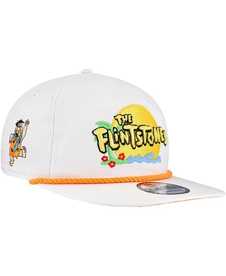 New Era Men's White The Flintstones Golfer Adjustable Hat