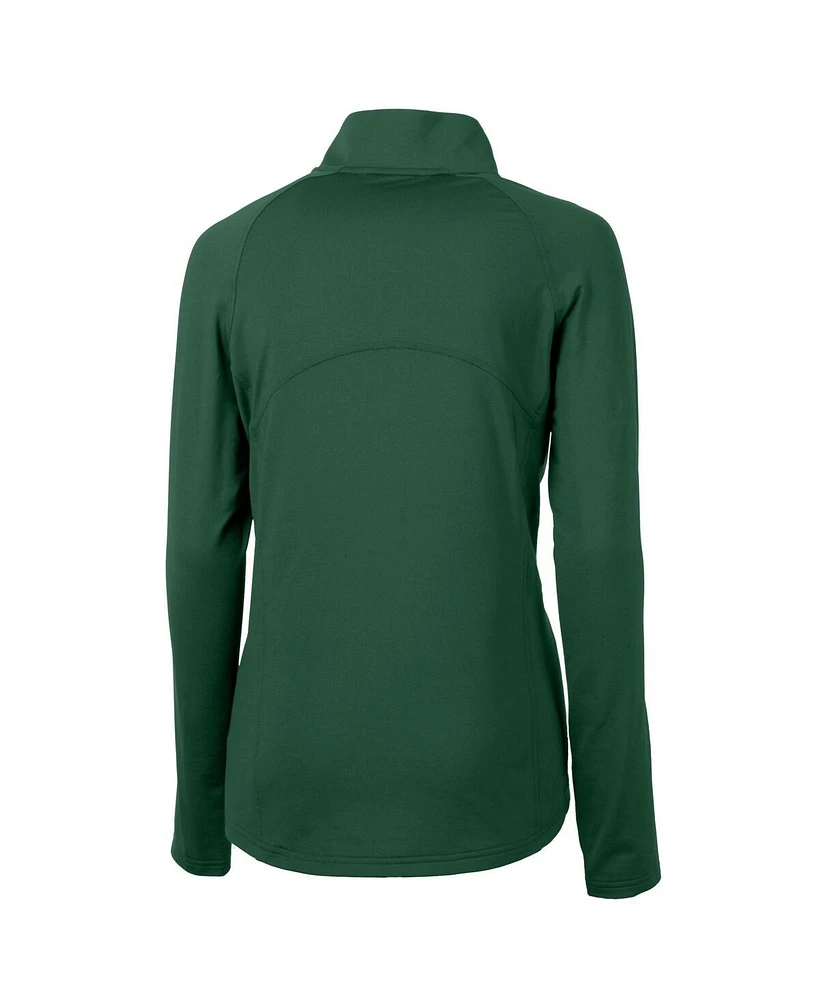 Cutter & Buck Women's Green Philadelphia Eagles Gridiron Classics Logo Adapt Eco Knit Stretch Half-Zip Pullover Top