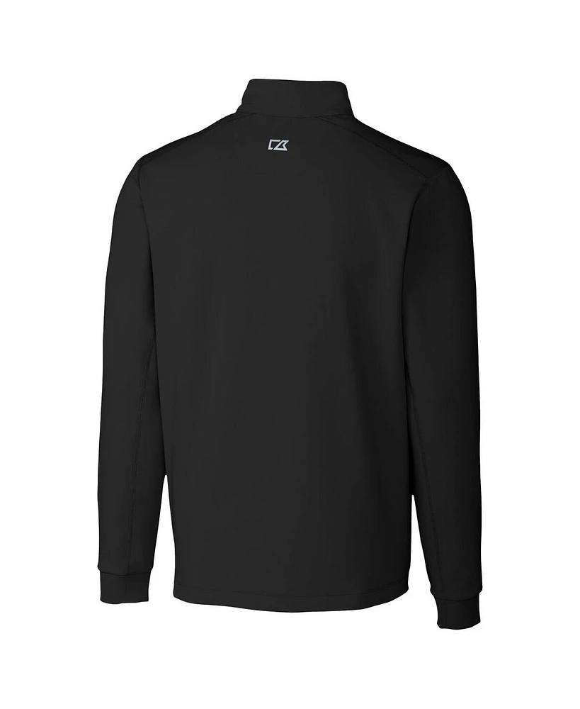 Cutter & Buck Men's Black Detroit Lions Traverse Stretch Quarter-Zip Top