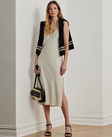 Lauren Ralph Lauren Women's Polka-Dot Satin Charmeuse Slip Dress