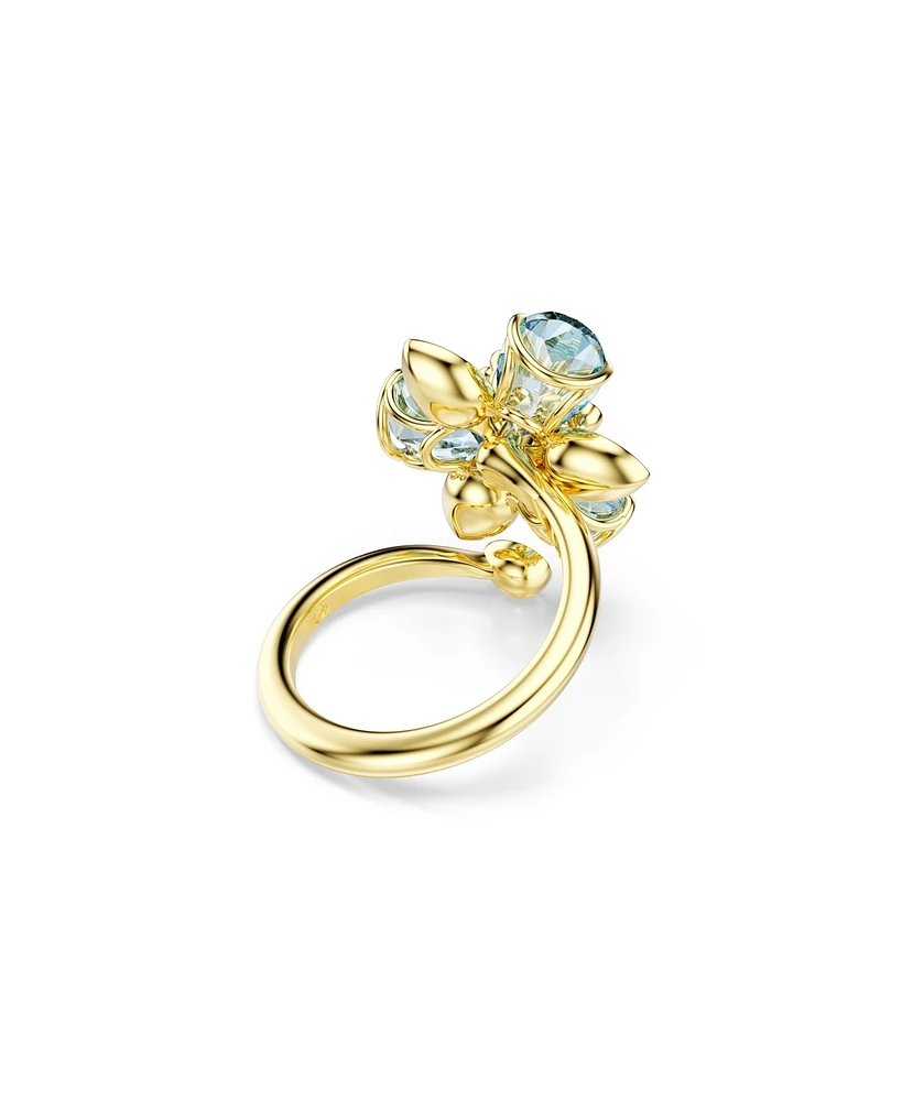 Swarovski Idyllia Gold-Tone Plated Blue Open Ring