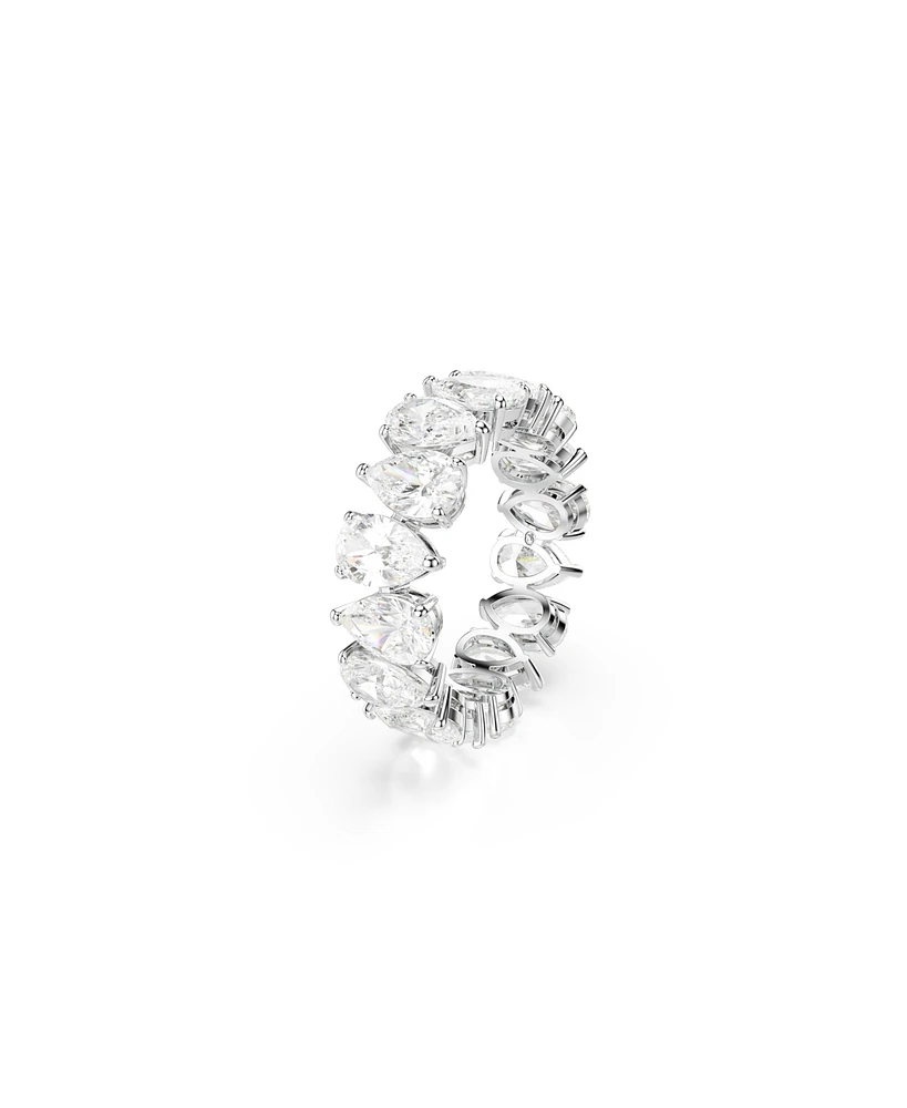 Swarovski Matrix Vittore Silver-Tone Pear Cut Ring