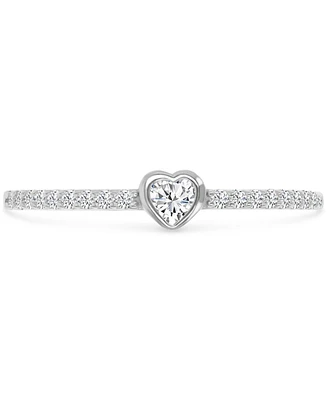 Cubic Zirconia Heart Accent Ring (1/2 ct. t.w.) in Sterling Silver