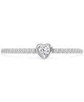 Cubic Zirconia Heart Accent Ring (1/2 ct. t.w.) in Sterling Silver