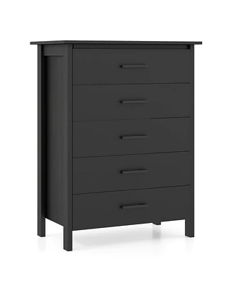 Modern 5-Drawer Chest Dresser for Bedroom or Entryway Storage and Organization