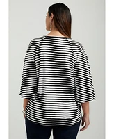 June + Vie Women's June + Vie Flared Raglan Sleeve Breton Tee