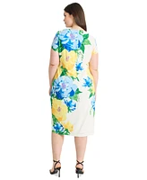 Maggy London Plus Size Floral-Print Midi Dress
