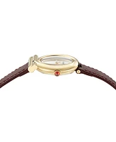 Ferragamo Women's Swiss Gancini Twisted Burgundy Leather Strap Watch 28mm