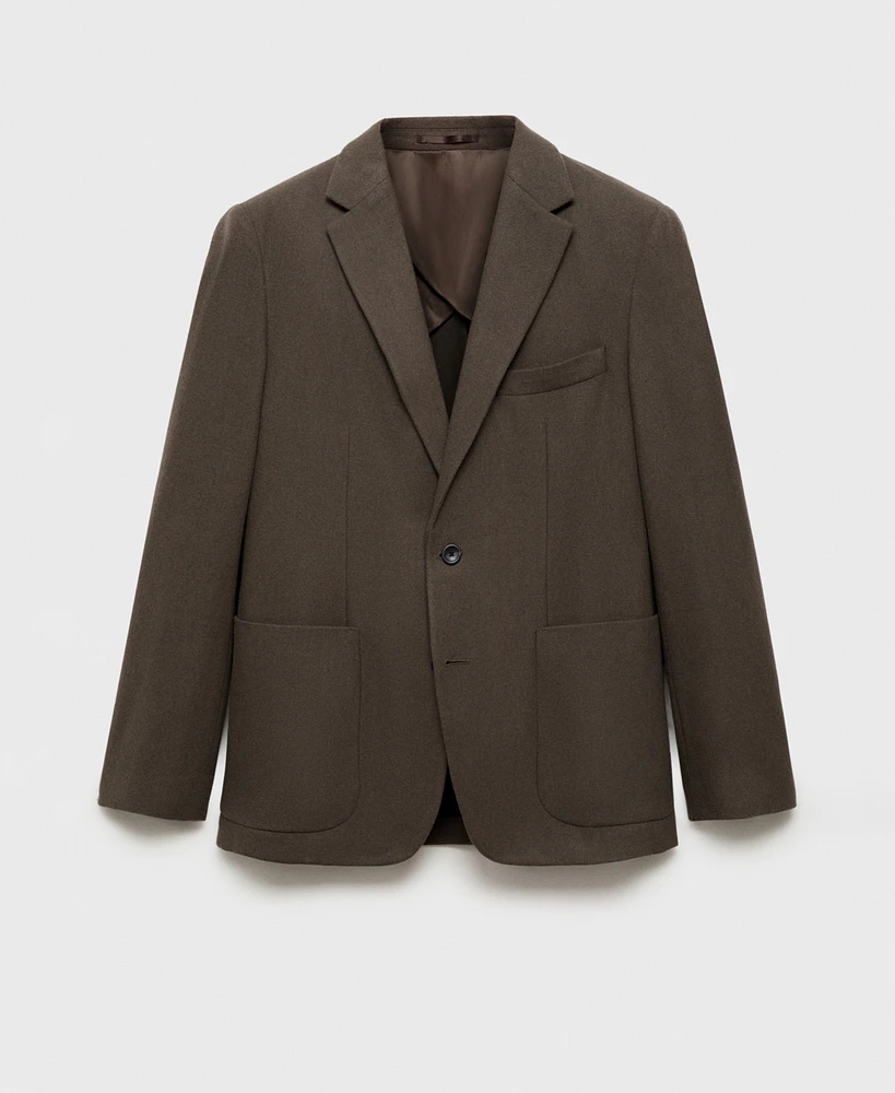 Mango Men's Slim-Fit Wool-Blend Blazer