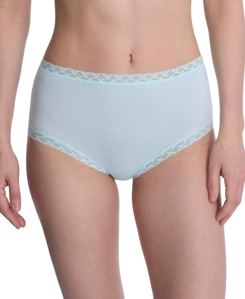 Natori Bliss Lace-Trim High Rise Cotton Brief 755058