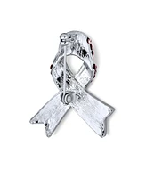 Bling Jewelry Open Heart Enamel Crystal Brooch Pin Awareness Ribbons