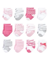 Luvable Friends Baby Boys Cotton Rich Terry Socks 24-Pack Bundle
