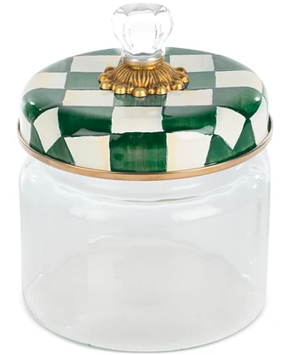 Mackenzie-Childs Emerald Check Small Kitchen Canister
