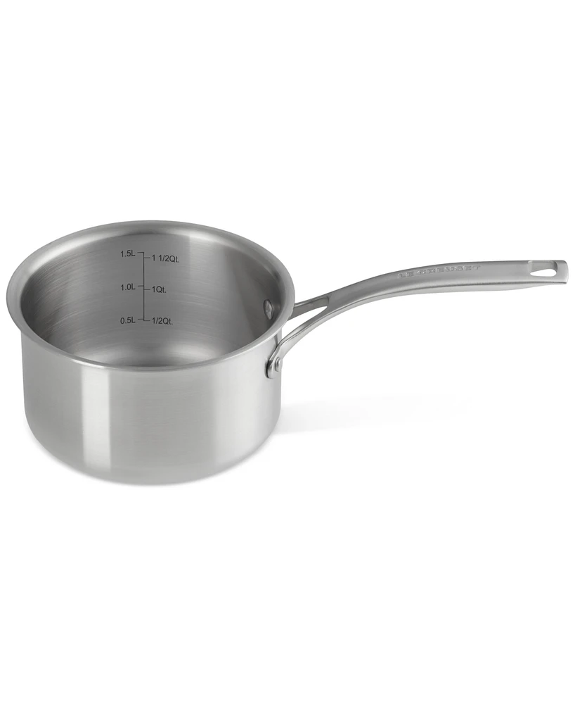 Le Creuset Essential Stainless Steel Round Saucepan with Lid, 2 Qt.