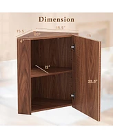 23.5" Wall Mounted Storage Organizer Corner Medicine Cabinet with Mirror
