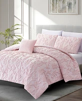Rachel Roy Jacquard Puckered Botanical 3-Pc. Comforter Set, Twin