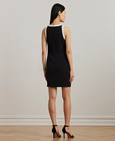 Lauren Ralph Women's Two-Tone Crepe Sleeveless Shift Dress