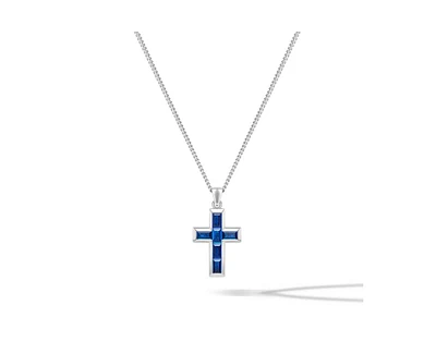 Vincero Men's Cross Pendant in 925 Sterling Silver with Rhodium Plating and Lobster Clasp